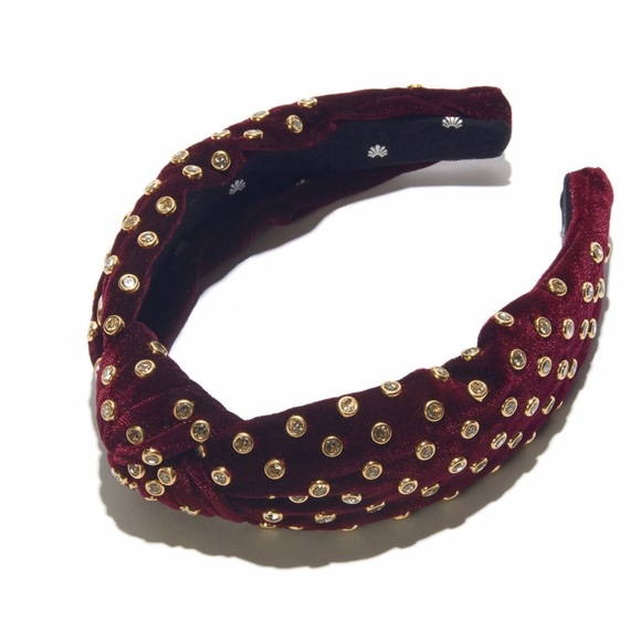 Accessories - Lele Sadoughi Burgundy Embellished Headband